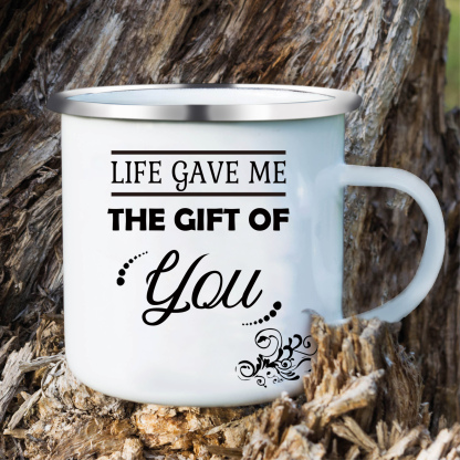 To My Bonus Daughter Mug Enamel Cup Gifts for Daughter - Life Gave Me The Gift Of You-Jessemade AU
