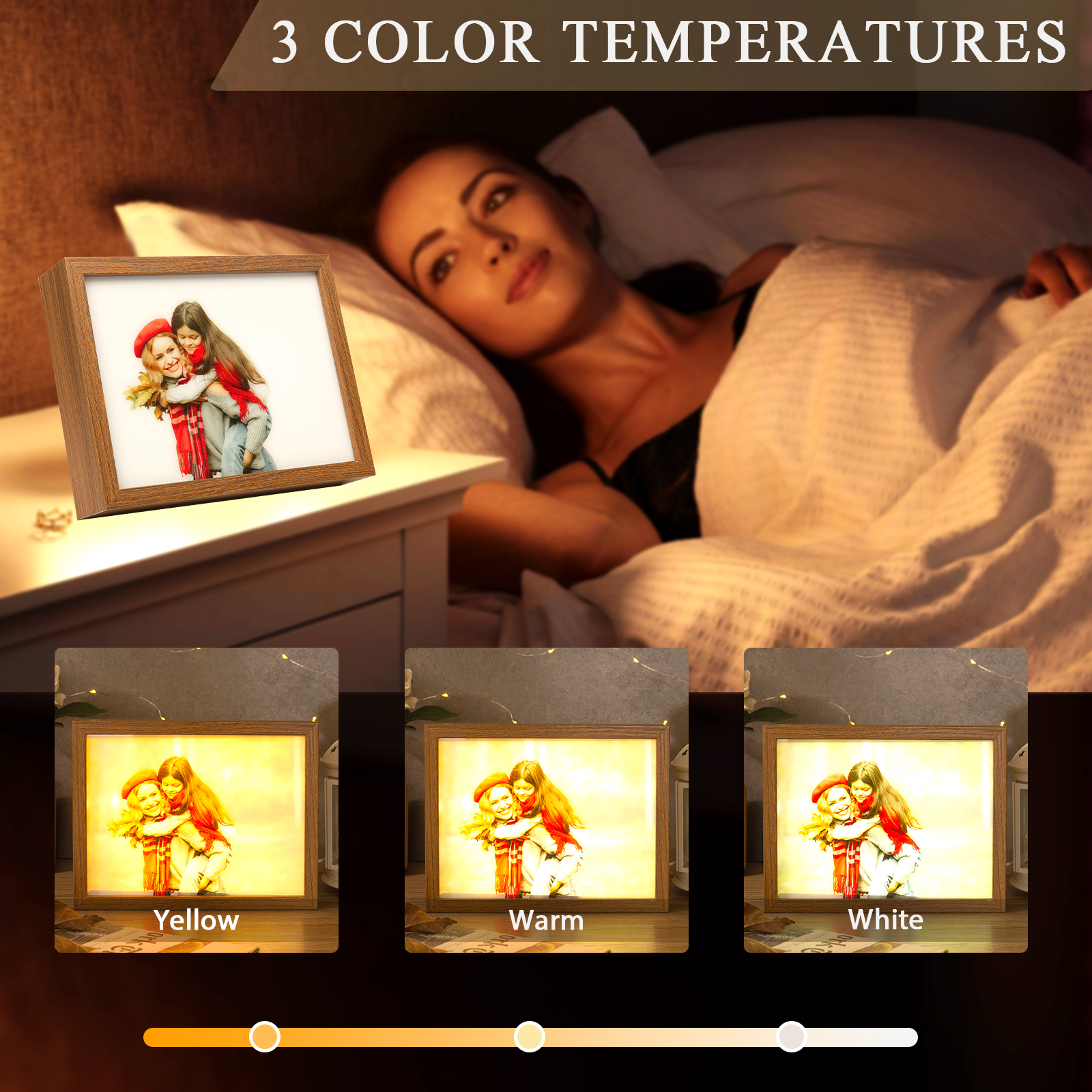 Personalised Photo Frame Night Light Changeable Colour Lamp Home Decor Personalised Gifts for Family Friends-Jessemade AU