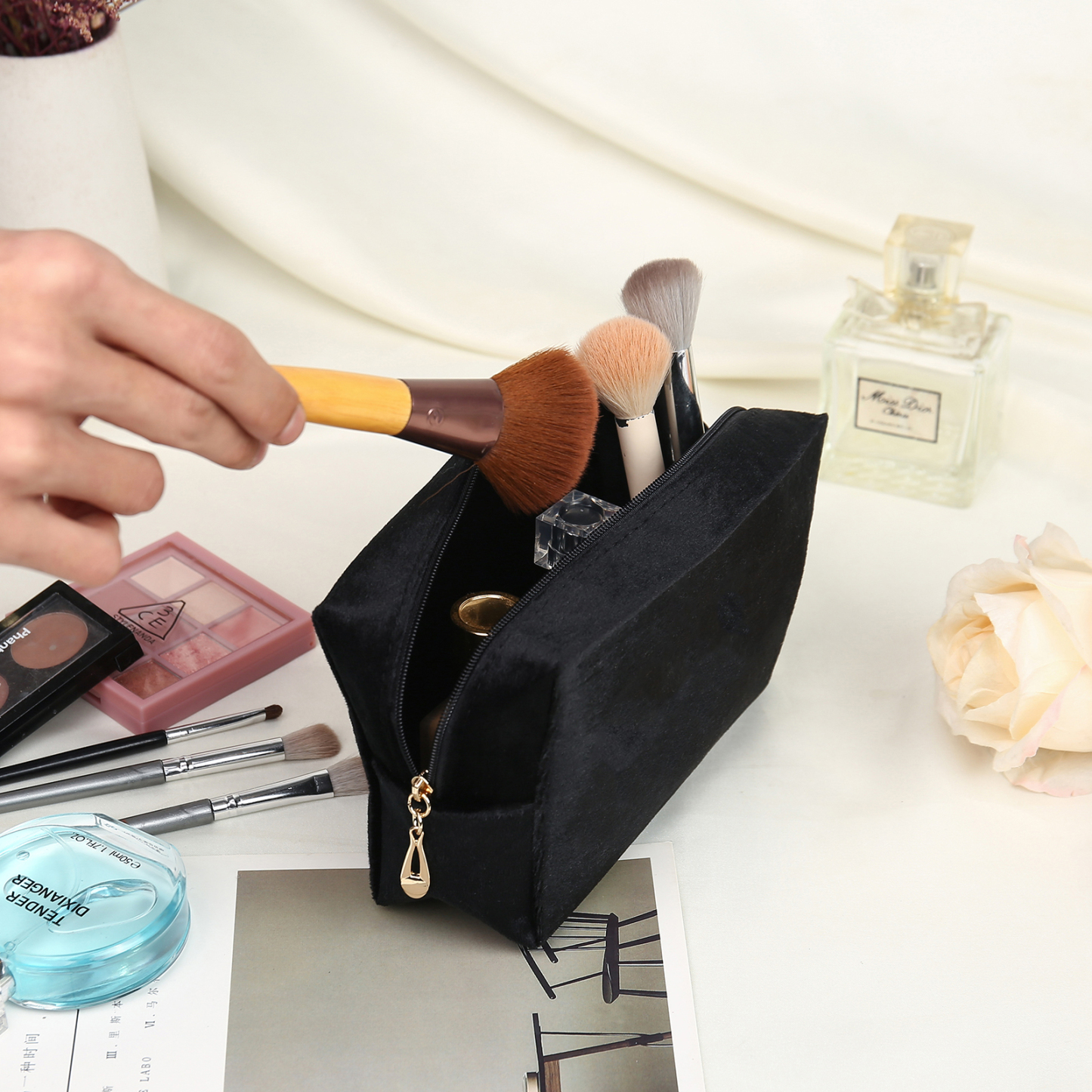 Cosmetic Bag Zipper Makeup Bag Jewelry Storage Bag Gifts for Ladies Girls-Jessemade AU