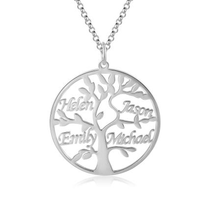 Personalised Family Tree Name Necklace Custom 4 Names Name Necklace-Jessemade AU