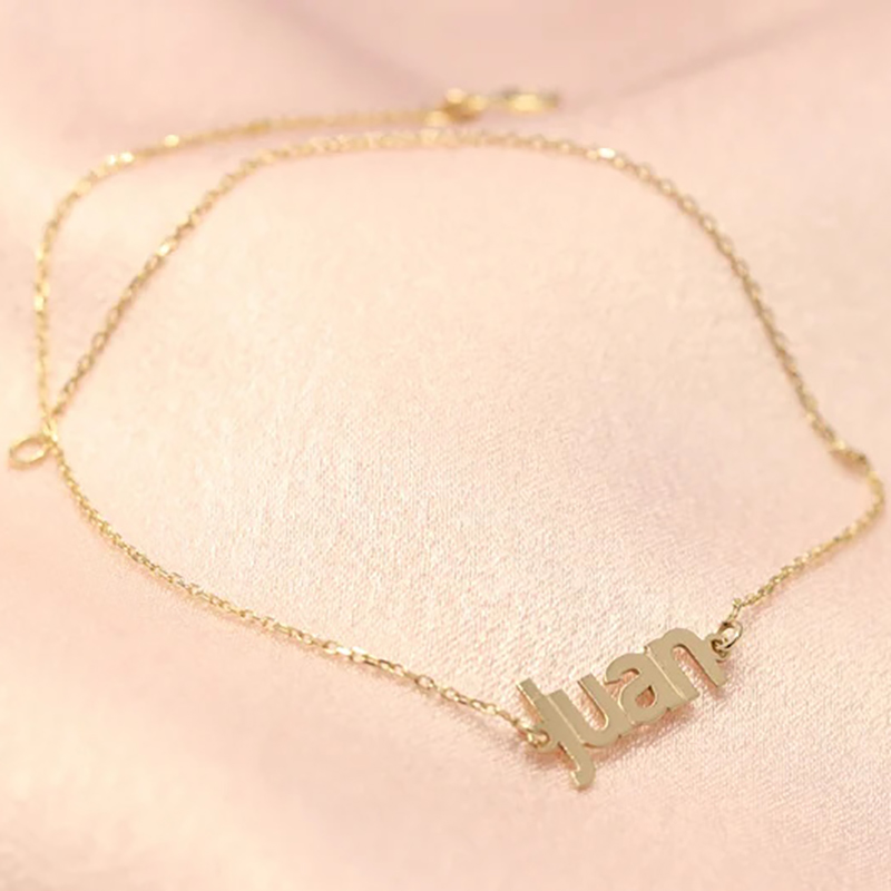 Adjustable Personalised Name Ankle Bracelet Custom 1 Name Anklet Gifts for Her-Jessemade AU