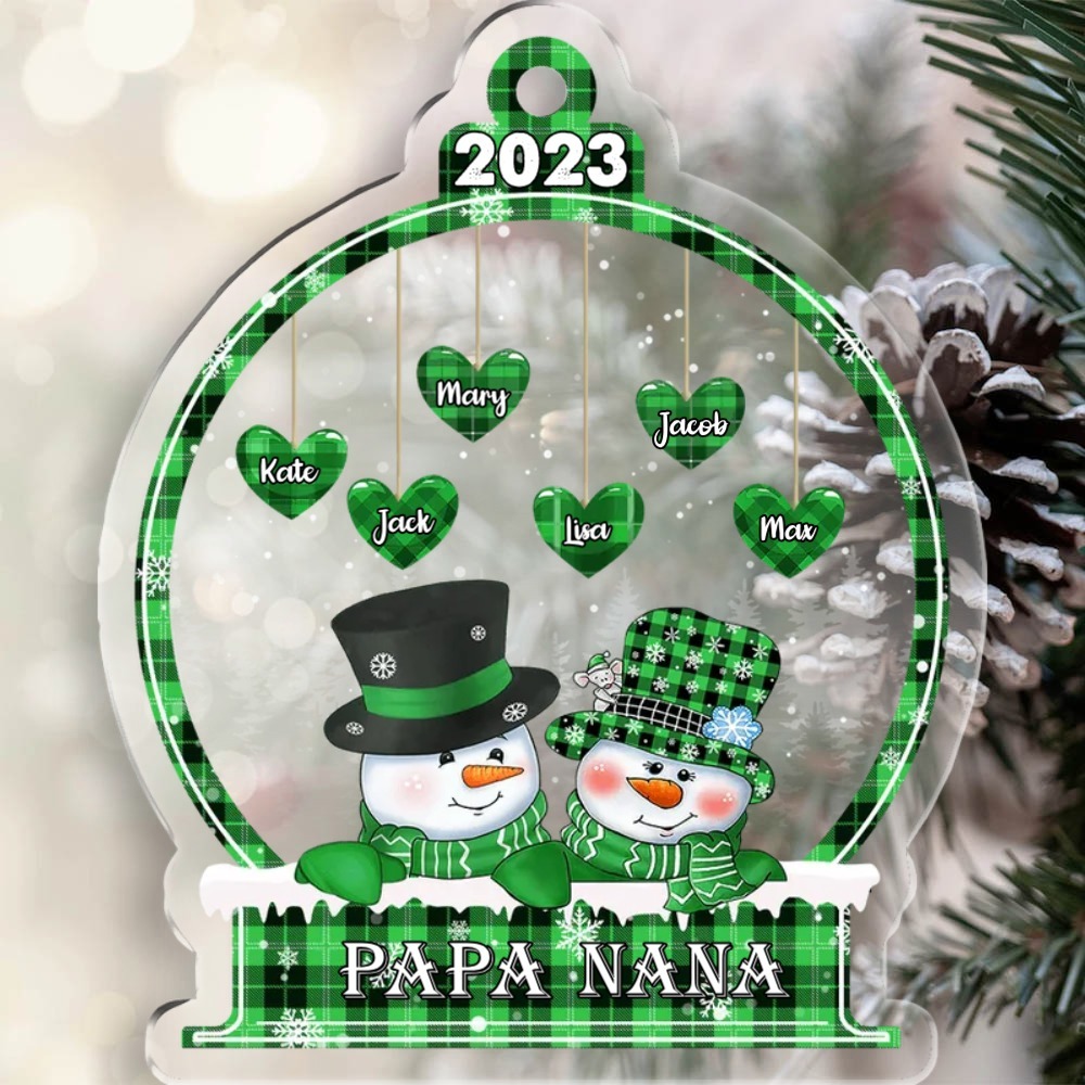 Personalised Christmas Snowman Ornament Custom 3-18 Names Christmas Ornament Gift for Family-Jessemade AU