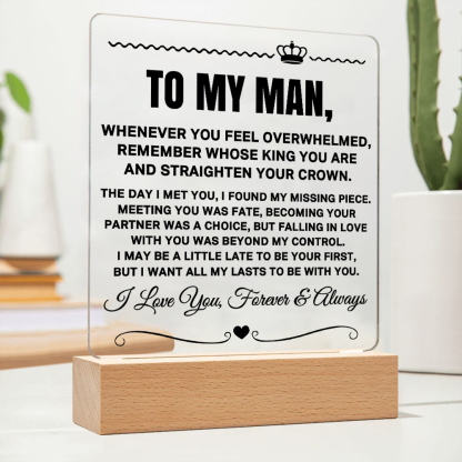 To My Man Night Light "I Love You, Forever & Always" LED Lamp Romantic Gifts for Him-Jessemade AU