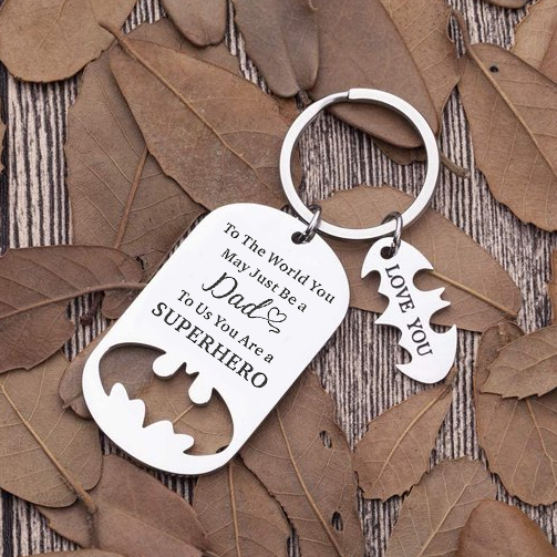 Father Keychain You Are A Superhero Personalised 1 Name Bat Keychain Gifts for Batman Dad-Jessemade AU