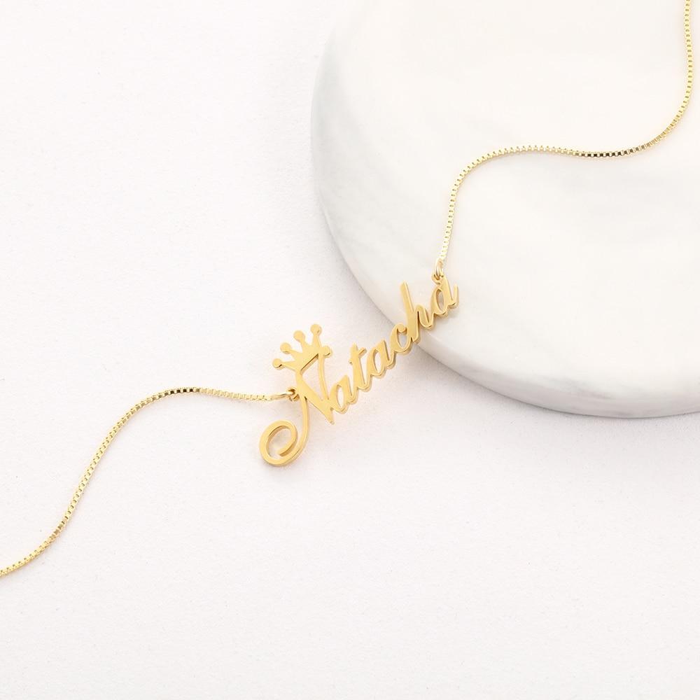 Personalised Crown Necklace Custom 1 Name Necklace Gift For Women-Jessemade AU