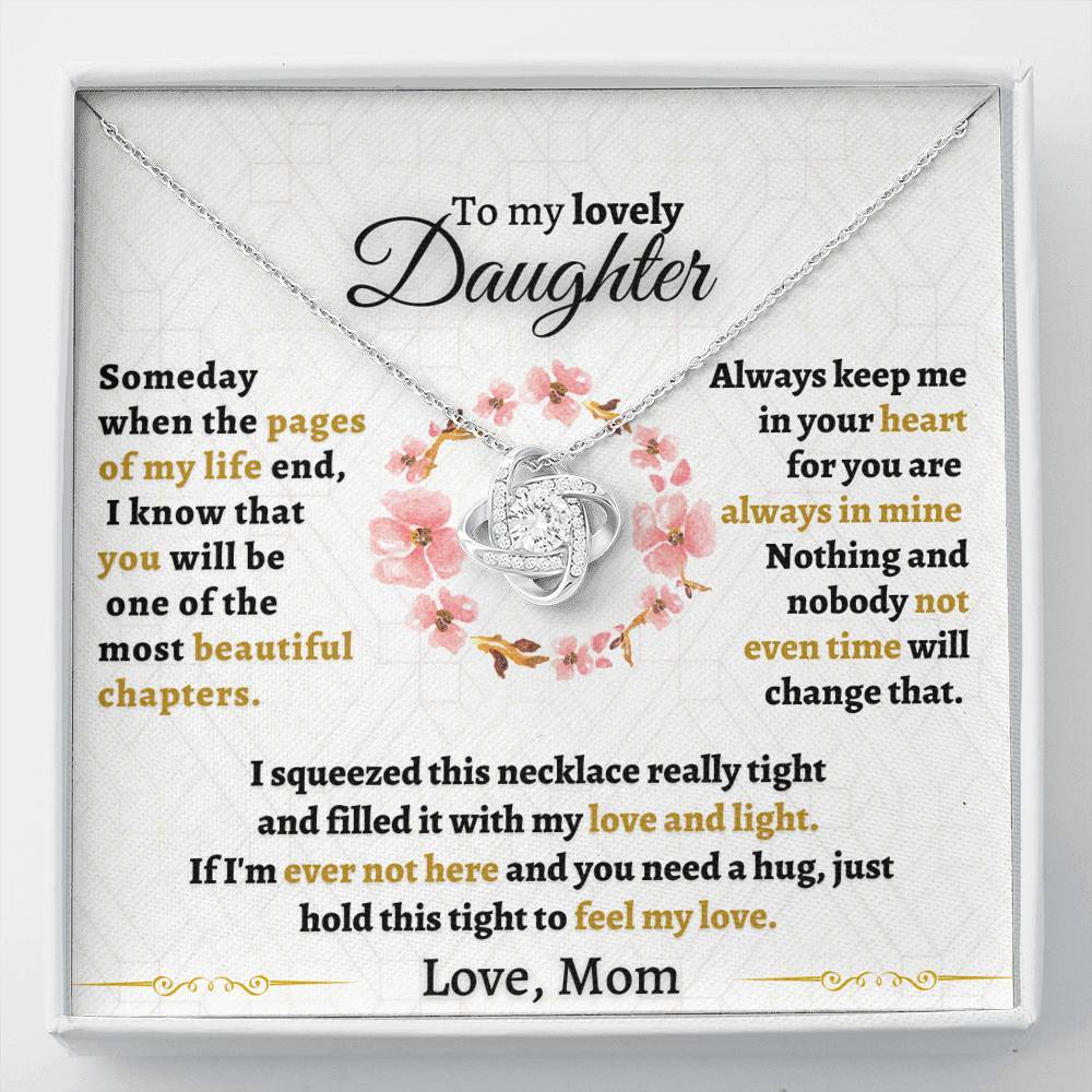 To My Daughter Love Knot Necklace "Never forget that I love you“ Inspirational Gifts for Daughter-Jessemade AU