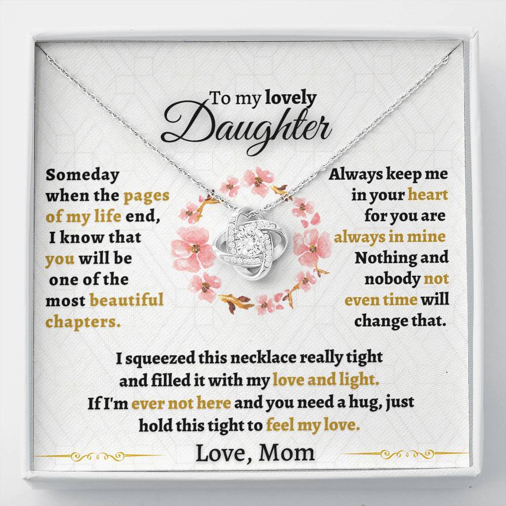 To My Daughter Love Knot Necklace "Never forget that I love you“ Inspirational Gifts for Daughter-Jessemade AU