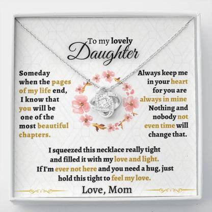To My Daughter Love Knot Necklace "Never forget that I love you“ Inspirational Gifts for Daughter-Jessemade AU