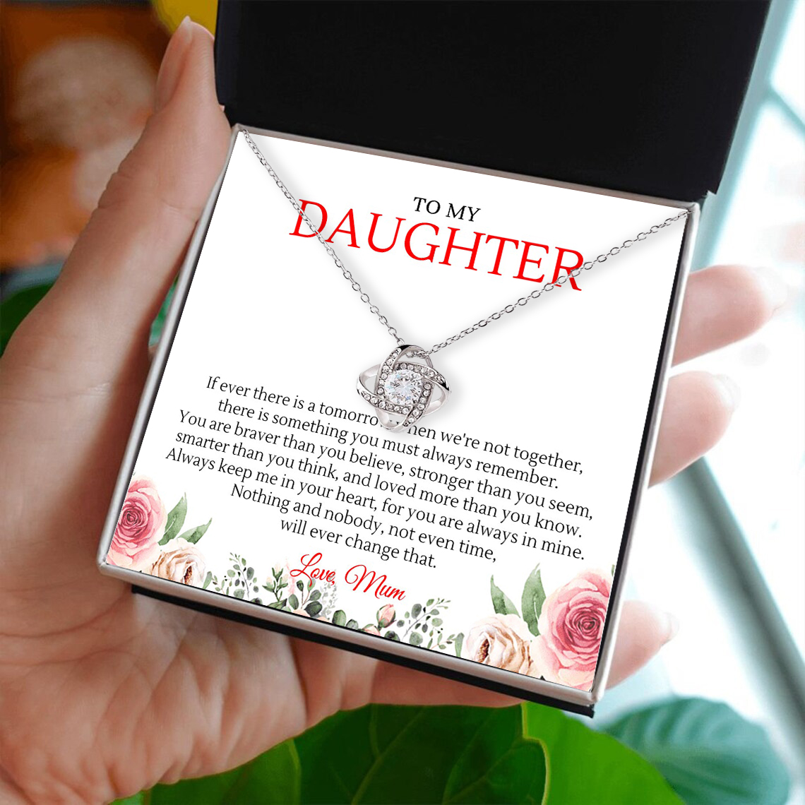 To My Daughter Love Knot Necklace Mum to Daughter Special Birthday Gift-Jessemade AU