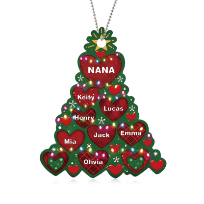 7 Names - Personalised Christmas Tree Ornament Customised Name & Text Acrylic Love Hanging Ornaments Gift for Family-Jessemade AU