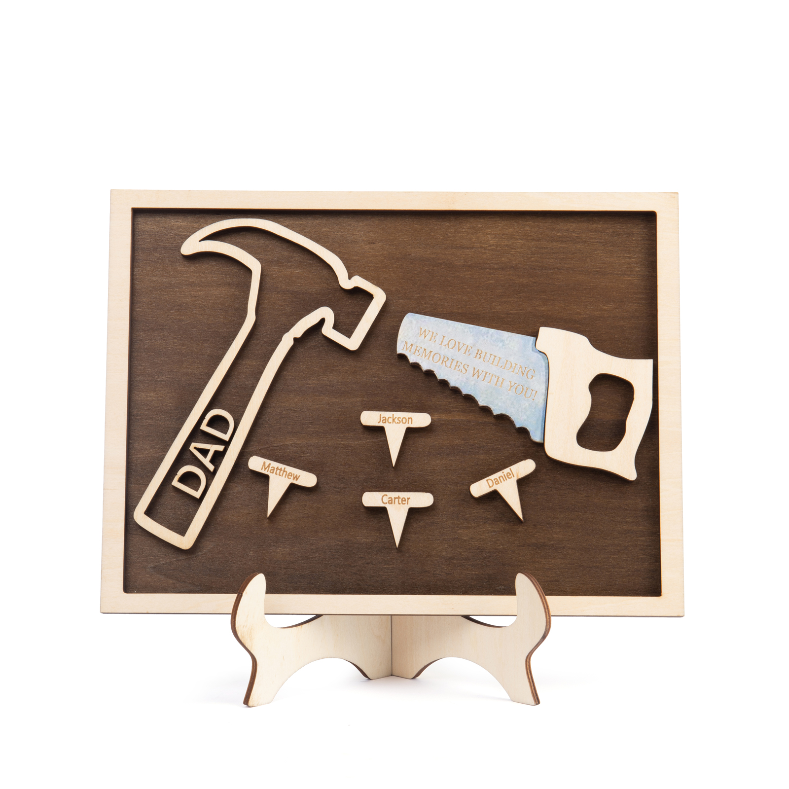 Dad Tool Set Wood Signs Custom 4 Names Father’s Day Handyman Construction Dad Sign-Jessemade AU