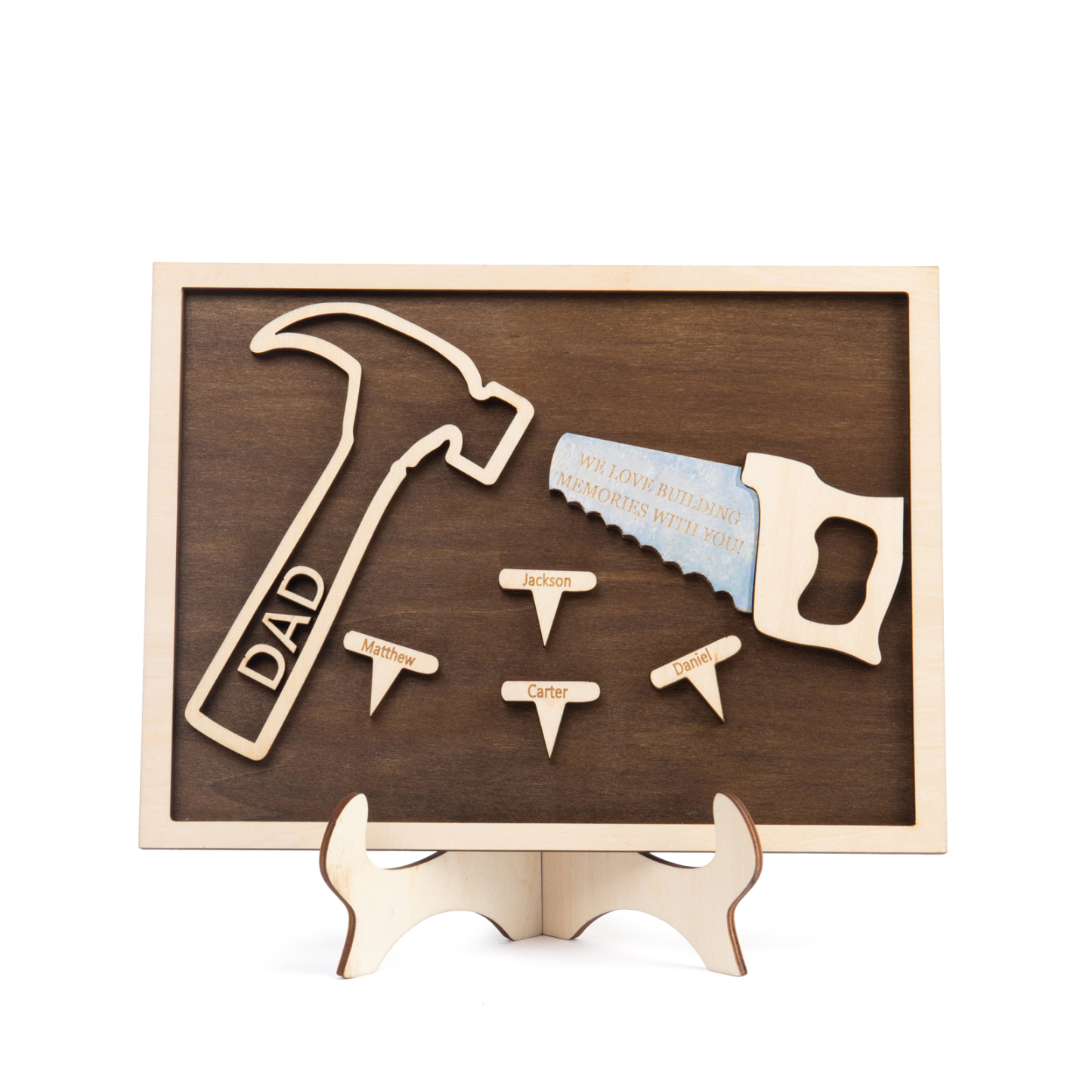 Dad Tool Set Wood Signs Custom 4 Names Father’s Day Handyman Construction Dad Sign-Jessemade AU