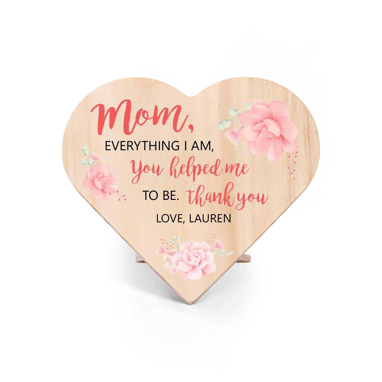 To My Mom Personalised Wooden Heart Keepsake Desktop Ornament "For all the times I forgot to thank you" Mothers Gifts-Jessemade AU