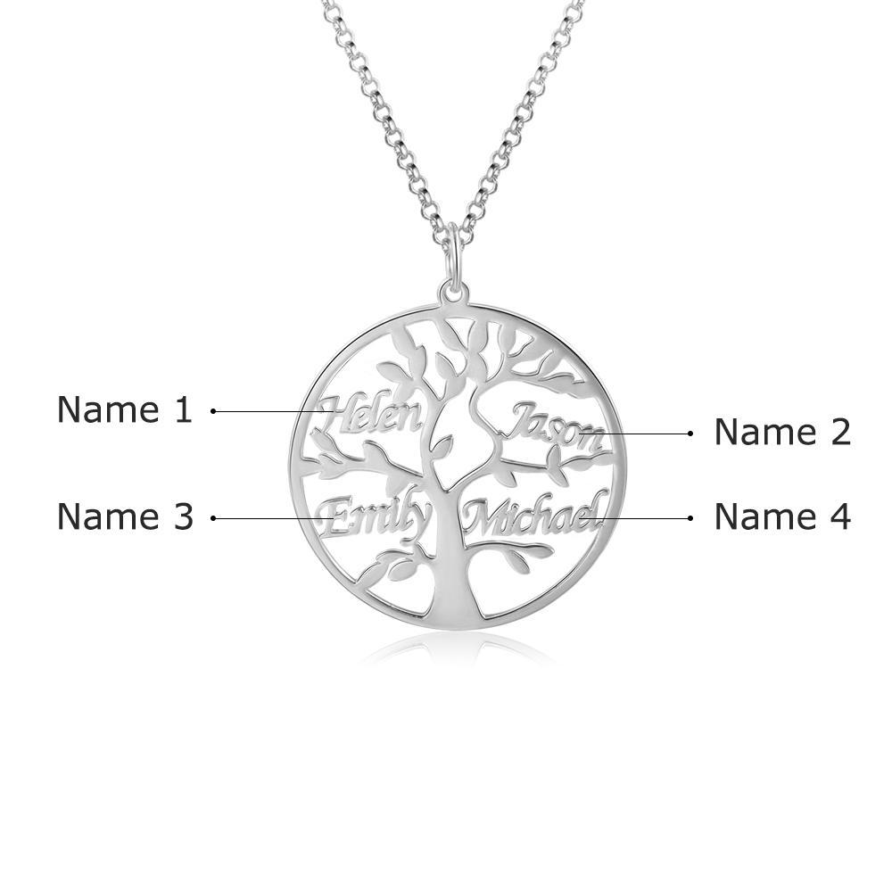 Personalised Family Tree Name Necklace Custom 4 Names Name Necklace-Jessemade AU