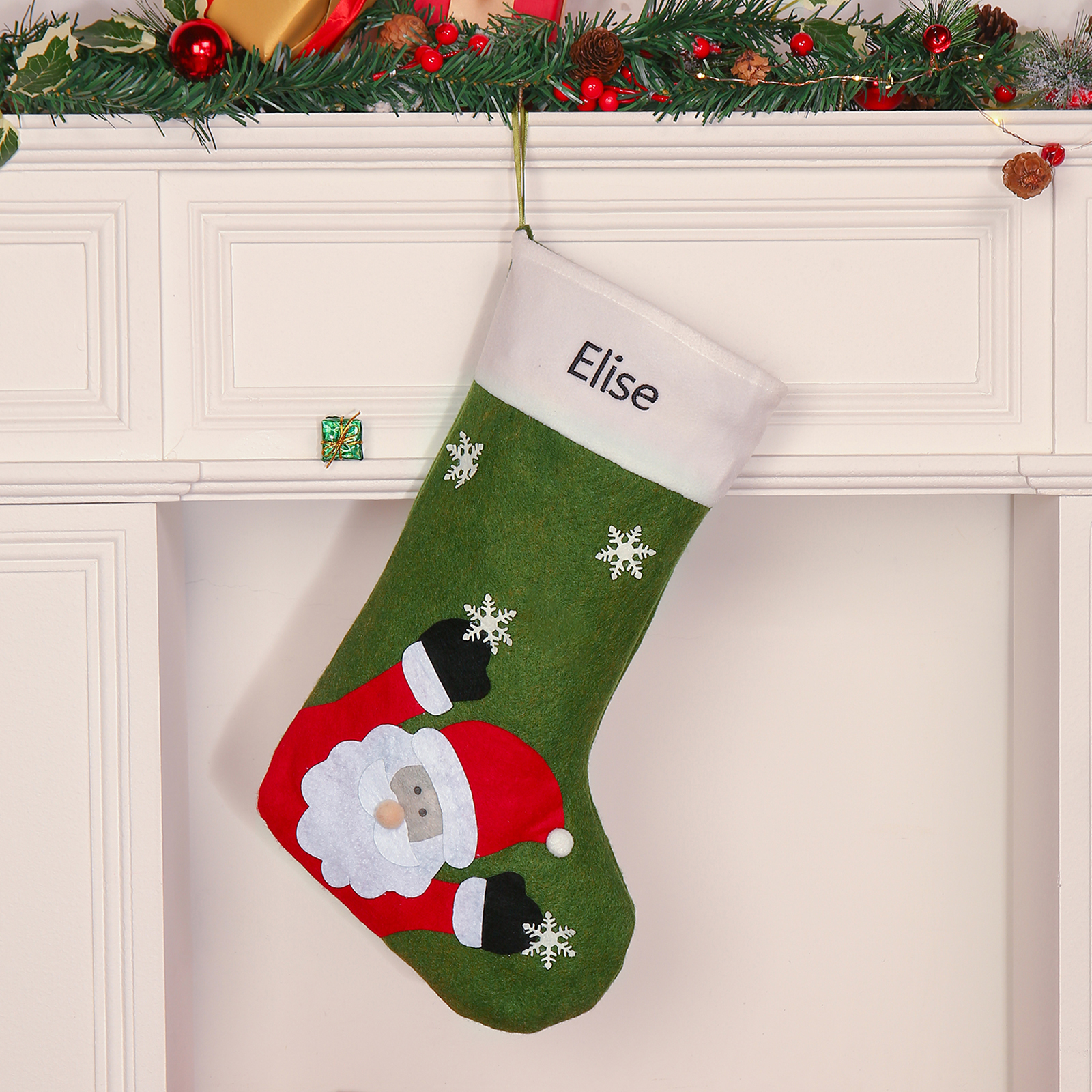 Personalised Christmas Stocking Ornaments Custom 1 Name Christmas Socks Gifts for Family Friends-Jessemade AU