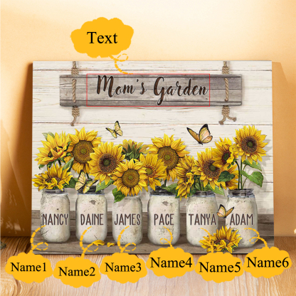 6 Names - Personalised Wooden Plaque Sunflowers Customised with Text Home Decoration Gift for Mother/Grandma-Jessemade AU