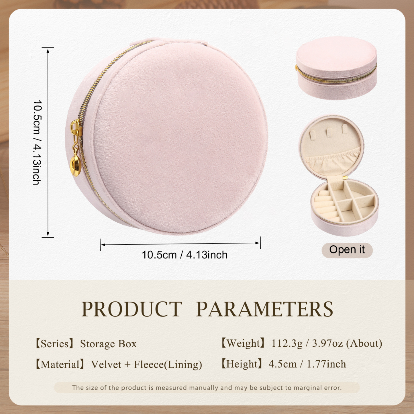 Jewelry Storage Box Travel Jewelry Box Grey/Pink/Green Circle Box Gifts for Ladies Girls-Jessemade AU