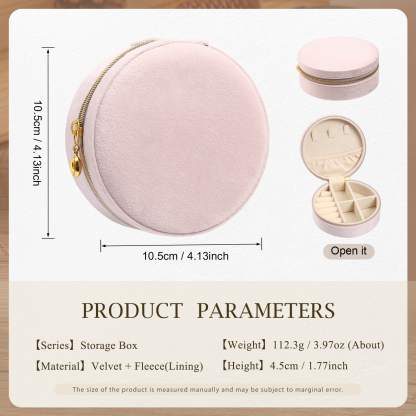 Jewelry Storage Box Travel Jewelry Box Grey/Pink/Green Circle Box Gifts for Ladies Girls-Jessemade AU