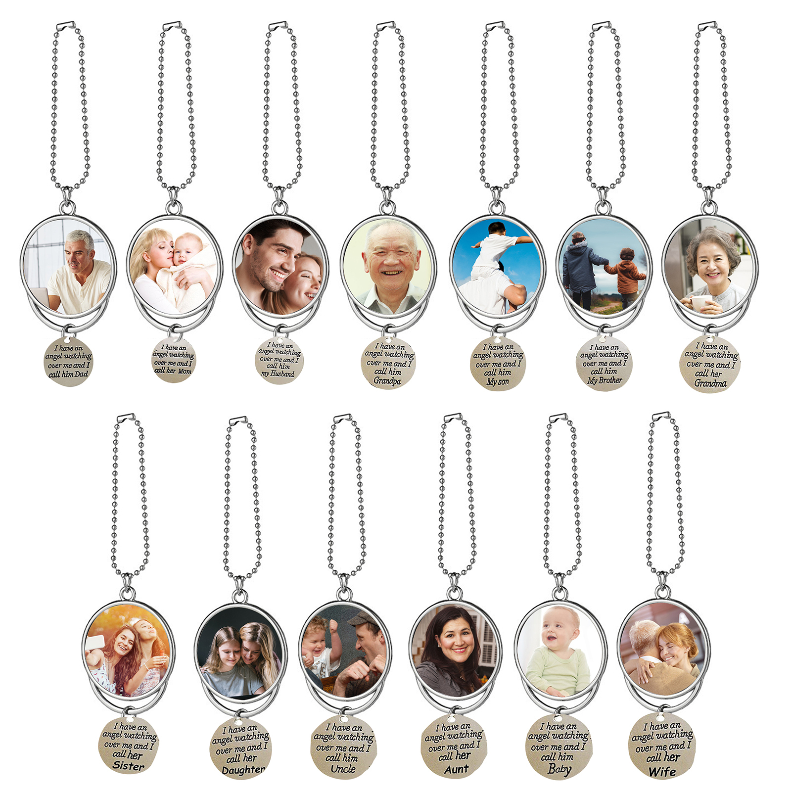 Personalised Photo Ornament I Have an Angel Watching Over Me Car Hanging Gifts-Jessemade AU
