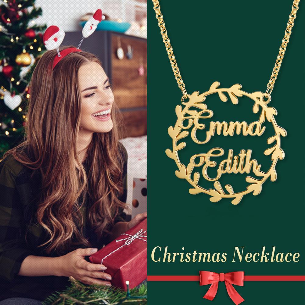 Personalised Circle Necklace Custom 2 Names Necklace Gift For Her-Jessemade AU