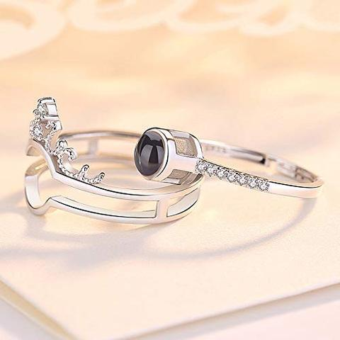 Personalised 100 Languages Projection Ring Engraved  " I LOVE YOU" Ring Gifts For Her-Jessemade AU