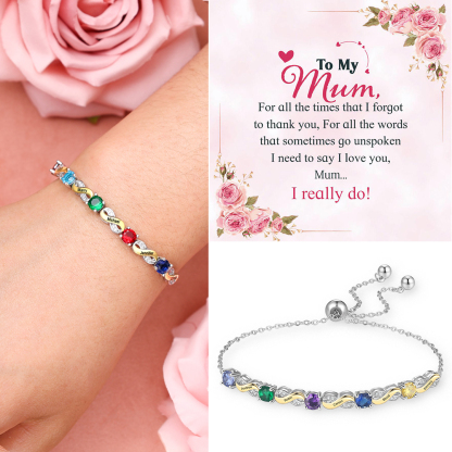 5 Names - Personalised Infinity Bracelet Custom Names & Birthstones Family Bracelet Gifts For Mother-Jessemade AU