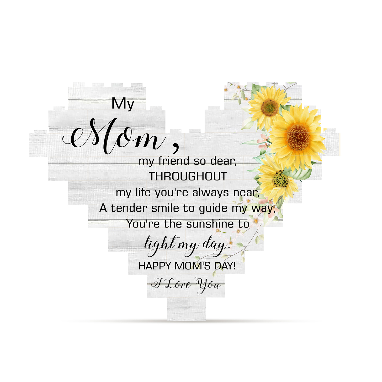 Custom Heart Shape Building Blocks Puzzle Photo Brick Square Shape Puzzle DIY Gift - Single Layers-Jessemade AU