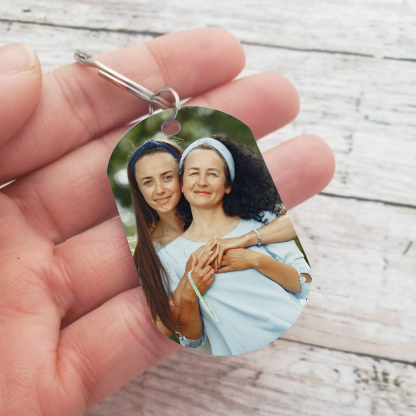 Personalised Memorial Photo Keychain Engrave 1 Name Keychain - Those we love don't go away, they walk beside us every day - Loss of Loved One-Jessemade AU