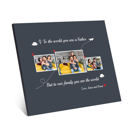 Father's Day Gifts Personalised Photo Frame Wood Signs Keepsake Custom 3 Photos-Jessemade AU