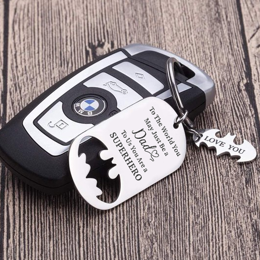Father Keychain You Are A Superhero Personalised 1 Name Bat Keychain Gifts for Batman Dad-Jessemade AU