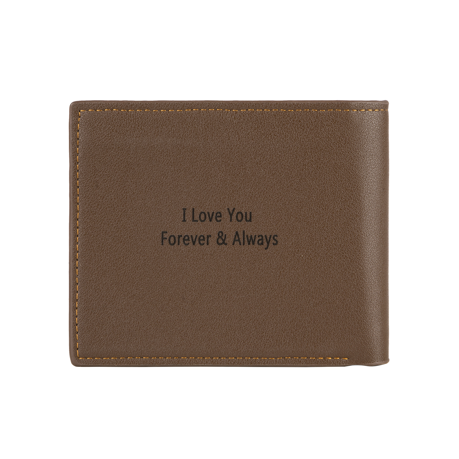 Personalised Leather Wallet Engraved Photo Folding Wallet Short Purse Love Gifts For Him-Jessemade AU
