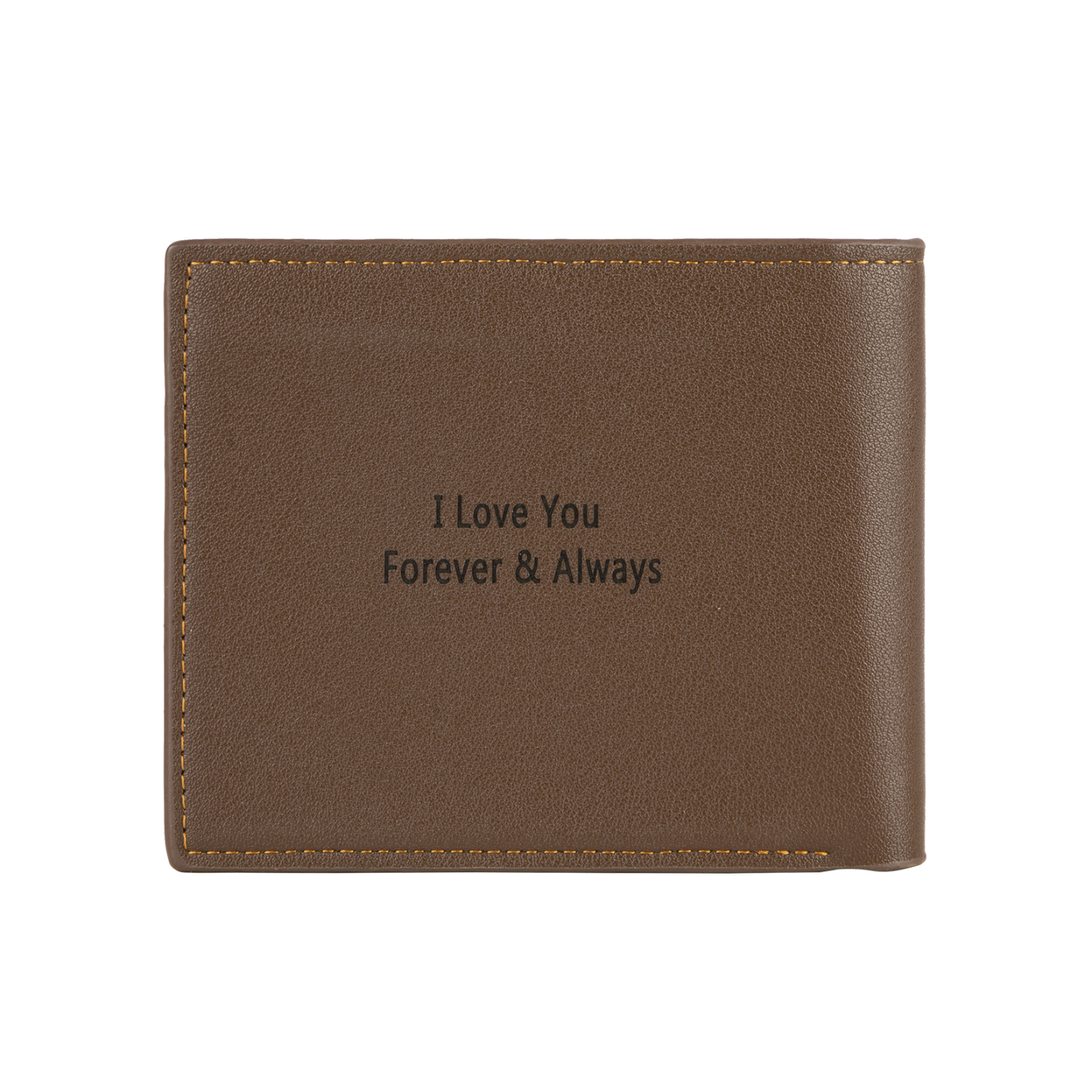 Personalised Leather Wallet Engraved Photo Folding Wallet Short Purse Love Gifts For Him-Jessemade AU