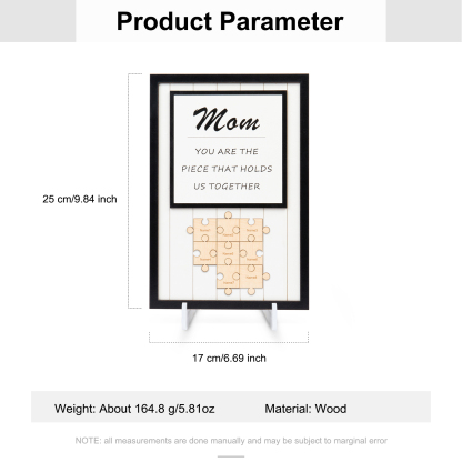 Mom Puzzle Sign Personalised 8 Names Wooden Sign Family Gifts-Mom You Are the Piece that Holds Us Together-Jessemade AU