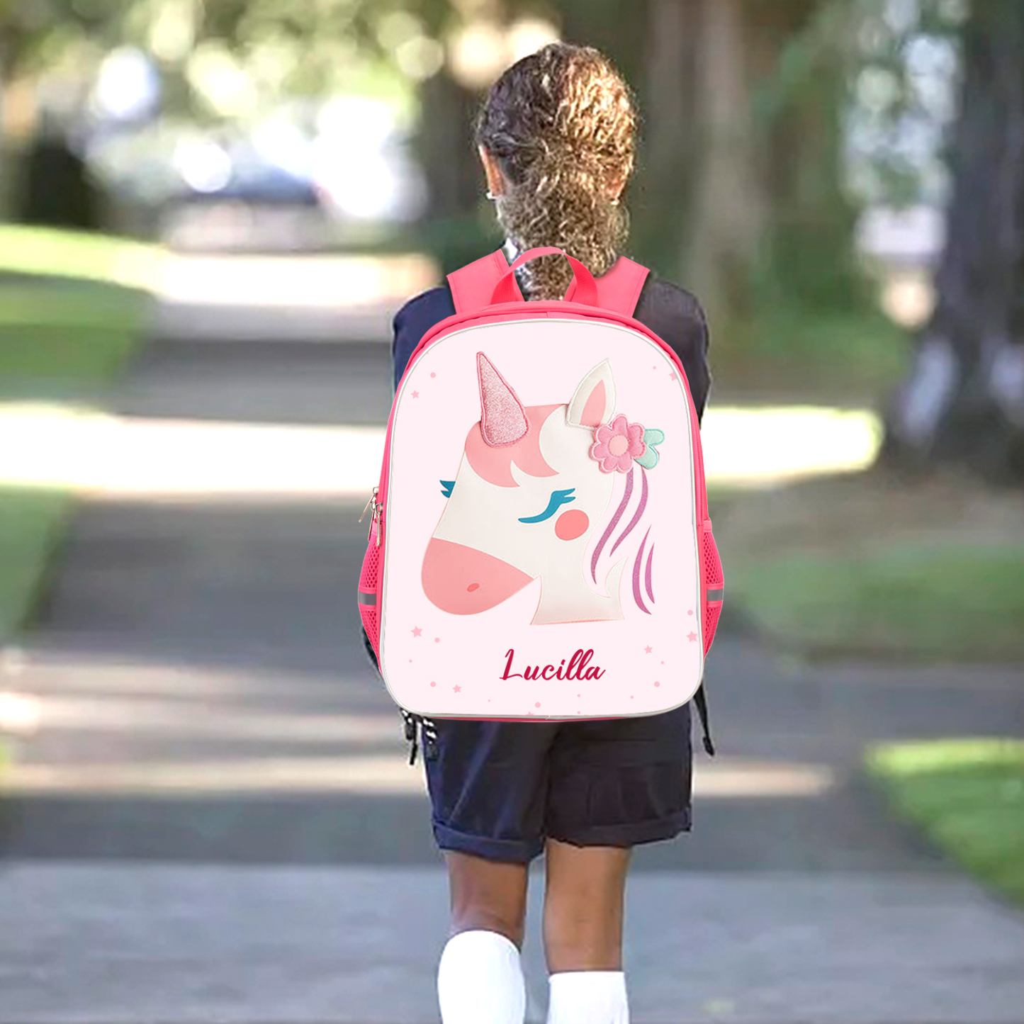Girls Backpack for School Custom Name Unicorn Backpack Kids Travel Day Bag-Jessemade AU