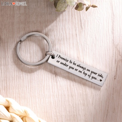 Funny Promise Keychain Always on Your Side Key Ring for Couple-Jessemade AU