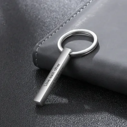 Personalised Stainless Steel Keychain Customised 4 Texts Keyring Gift for Him/Her-Jessemade AU