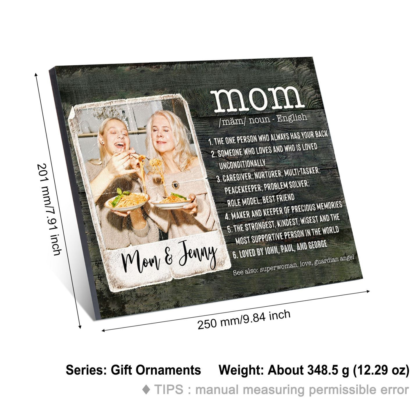 Mom Dictionary Custom Photo Picture Board Keepsake Wood Signs Photo Frame-Jessemade AU