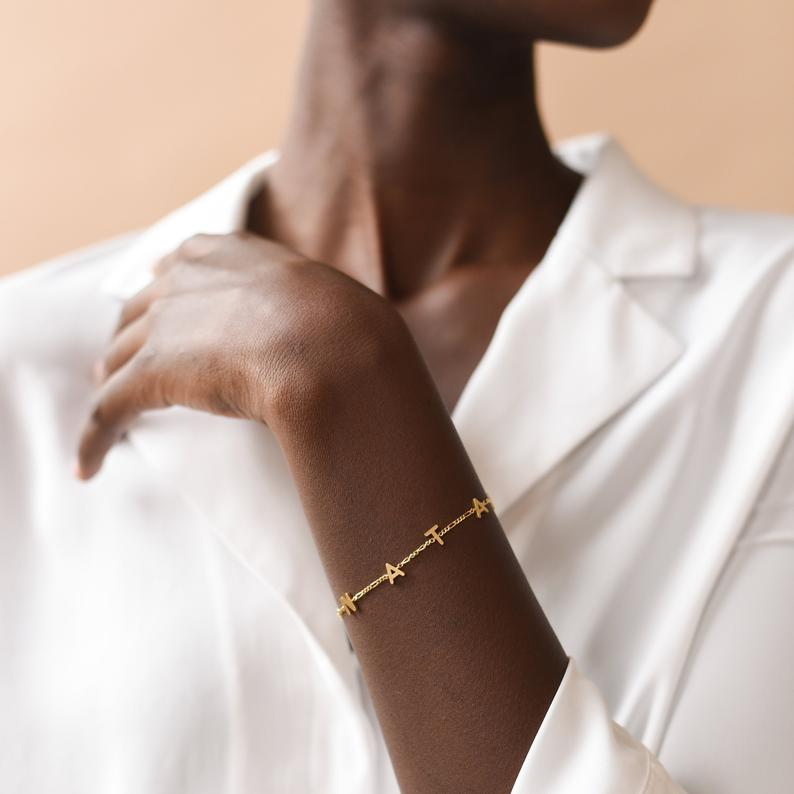 Personalised Bracelet Custom 1 Name Bracelet Gift For Women-Jessemade AU