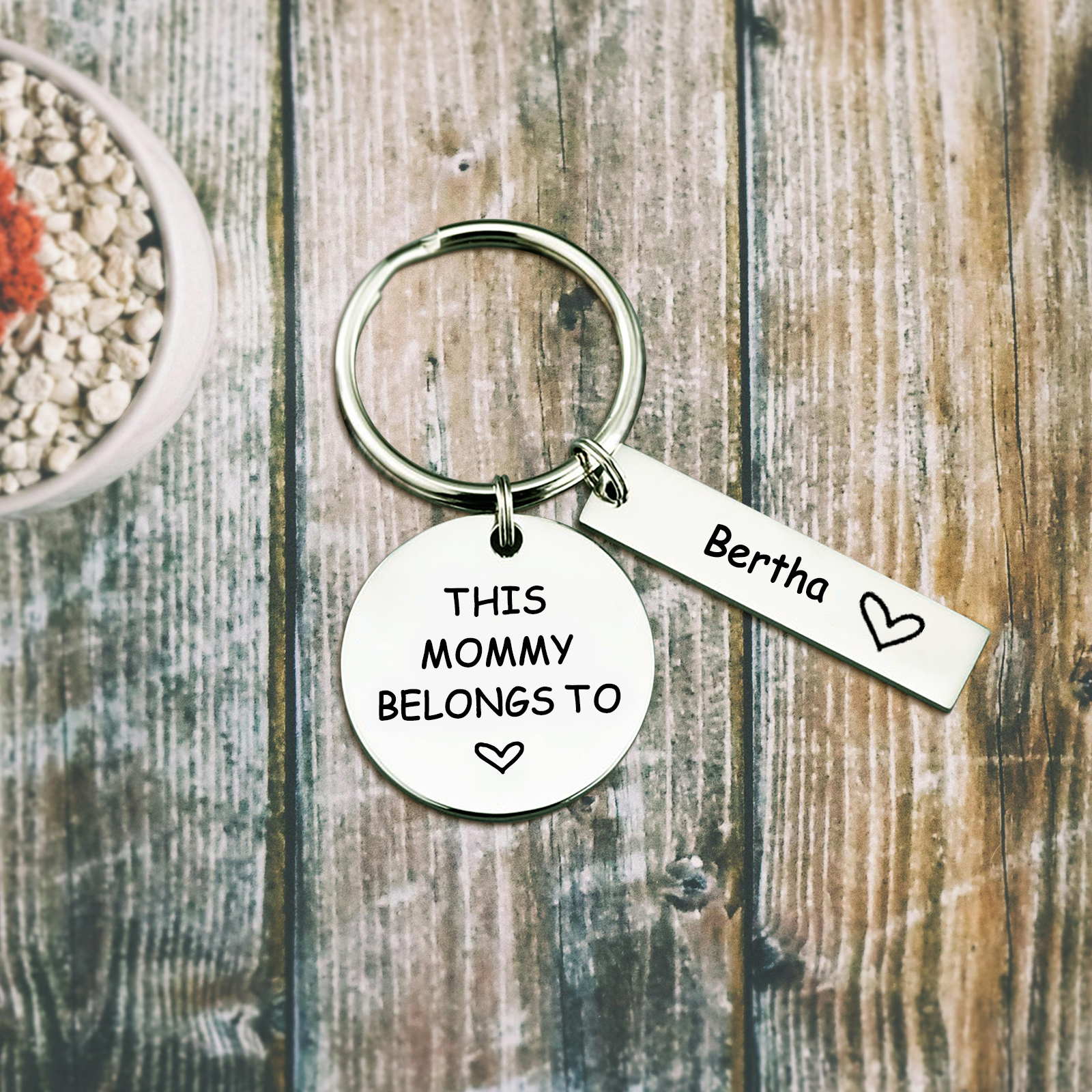 1 Name - Personalised Name Keychain Stainless Steel Keychain Special Gift for Mommy/Mummy-Jessemade AU