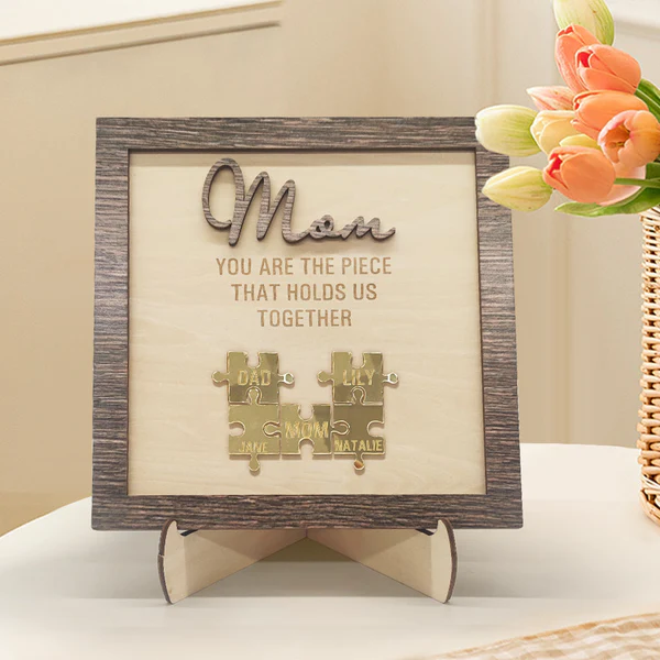 Personalised Mom Puzzle Sign Engrave 5 Names You Are the Piece That Holds Us Together Mother's Day Gift-Jessemade AU