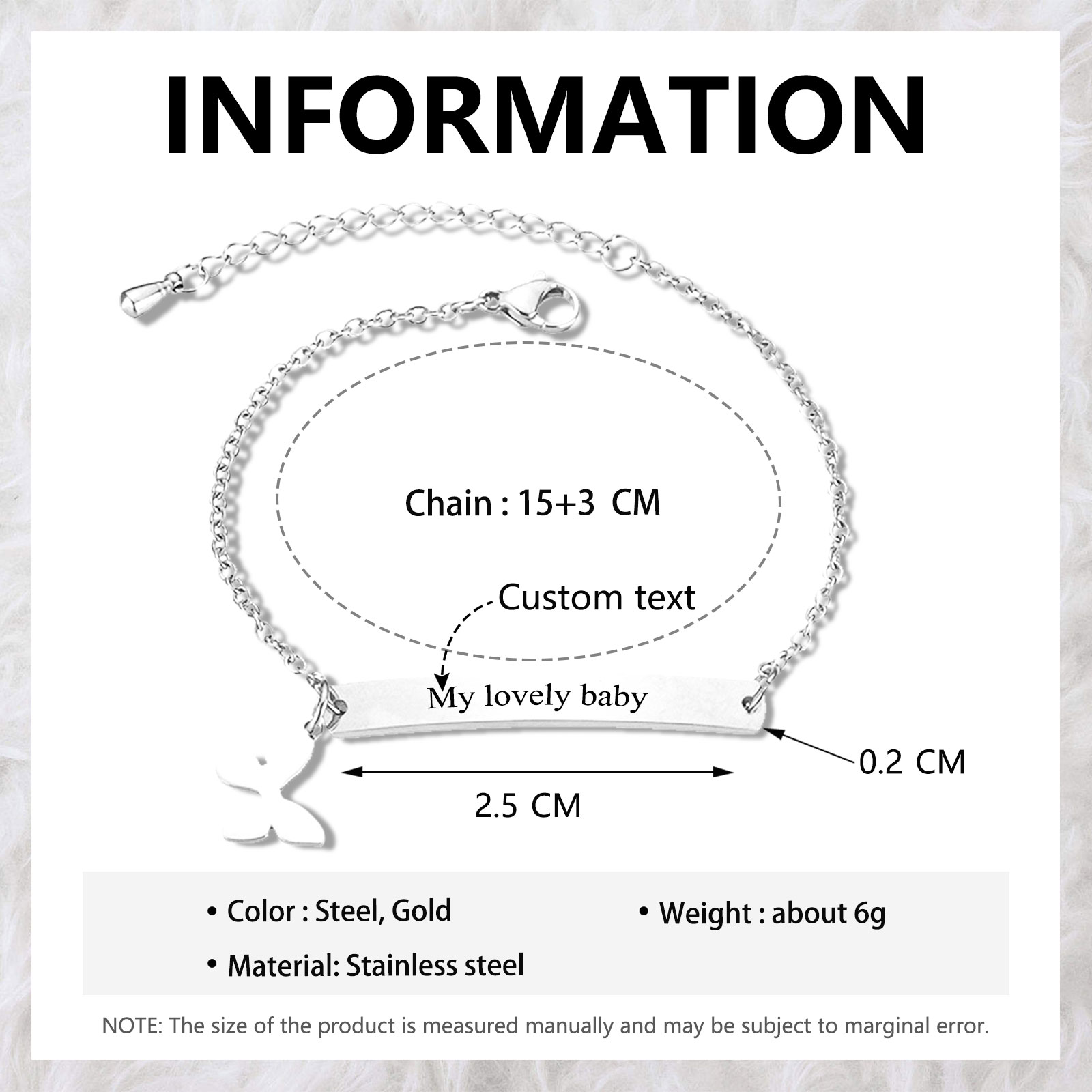 Custom 1 Name Bracelet Personalised Butterfly Bracelet Love Gifts For Her-Jessemade AU