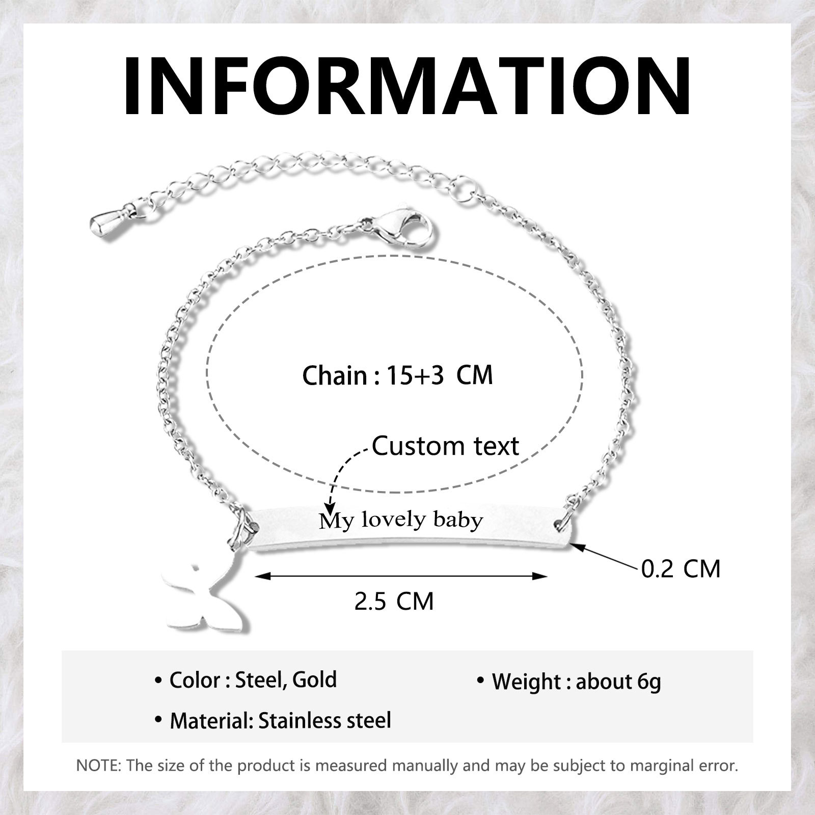 Custom 1 Name Bracelet Personalised Butterfly Bracelet Love Gifts For Her-Jessemade AU