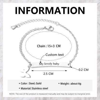 Custom 1 Name Bracelet Personalised Butterfly Bracelet Love Gifts For Her-Jessemade AU