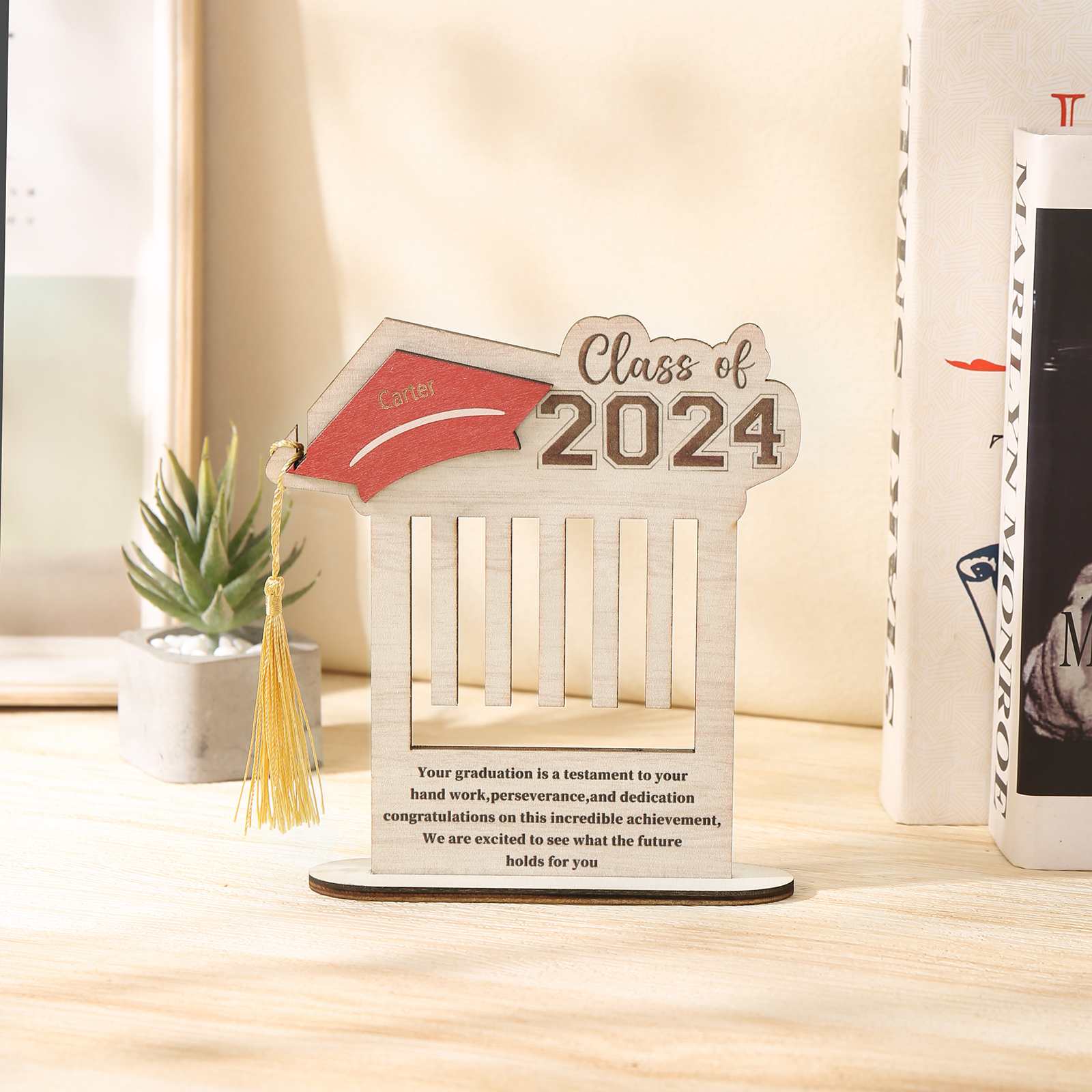 Class of 2024 Personalised Graduation Wooden Money Rack Custom Name Creative Graduation Gifts for Her/Him-Jessemade AU