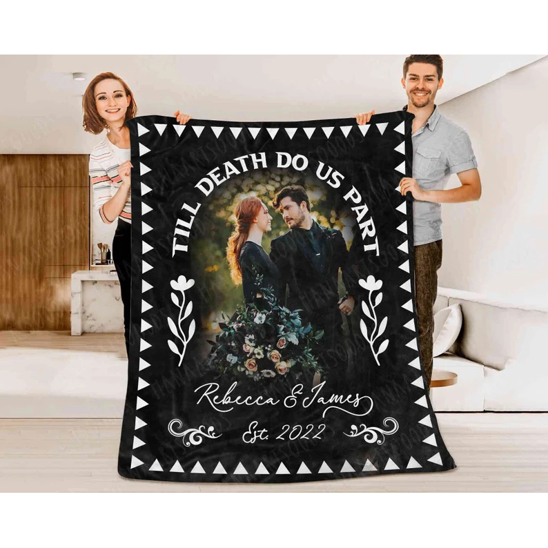 "The Death Do Us Apart" Halloween Blanket Personalised Blanket Couple Blanket-Jessemade AU