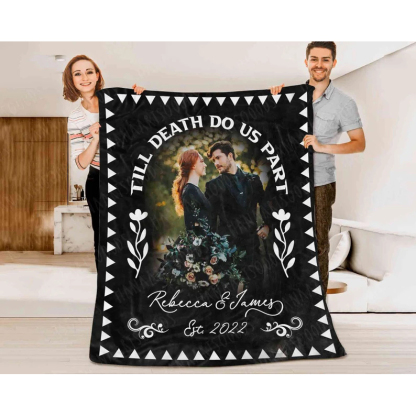 "The Death Do Us Apart" Halloween Blanket Personalised Blanket Couple Blanket-Jessemade AU