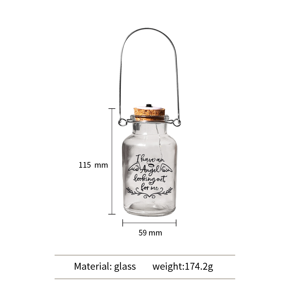 Memorial Jar Night Light - I Have An Angel Looking Out For Me - LED Lamp Memorial Bottle-Jessemade AU