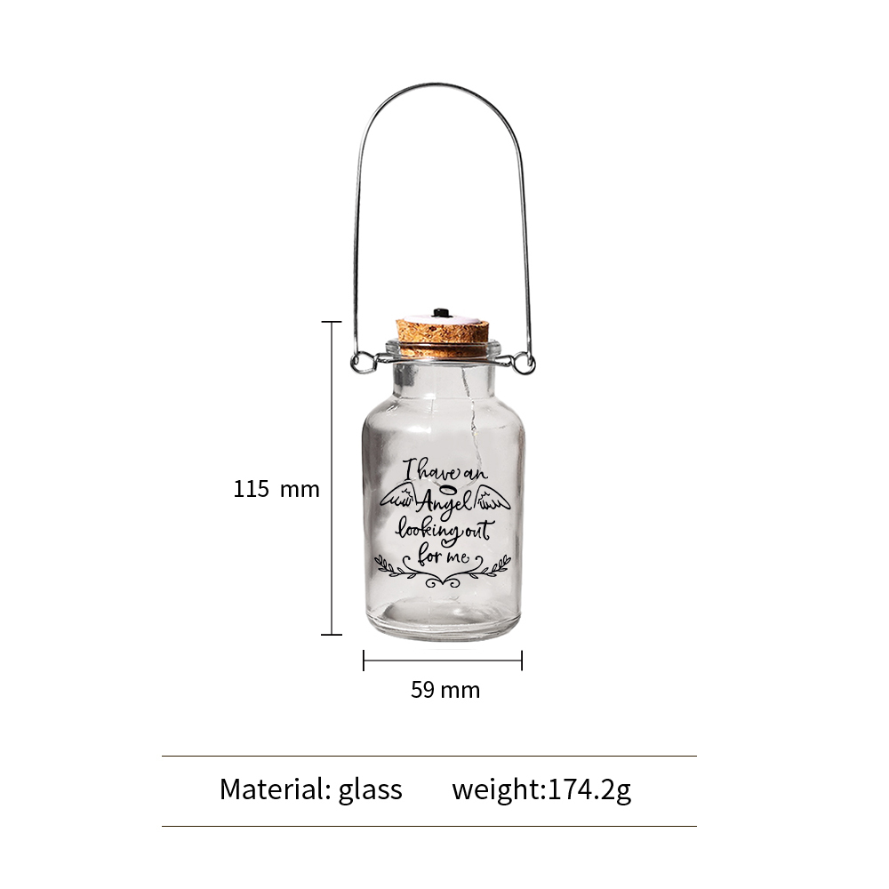 Memorial Jar Night Light - I Have An Angel Looking Out For Me - LED Lamp Memorial Bottle-Jessemade AU