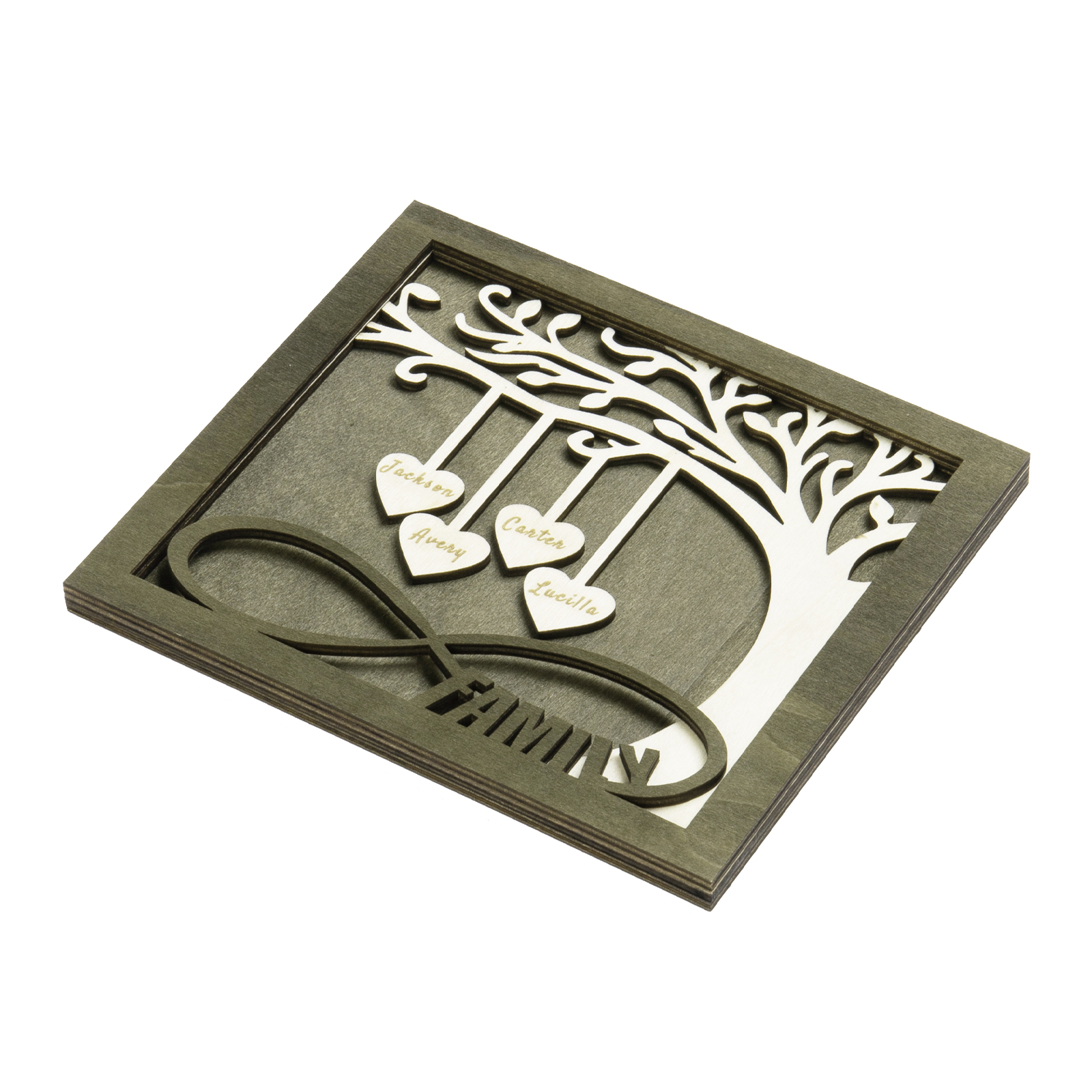 Custom Family Tree Sign with 4 Names Wooden Keepsake Gifts-Jessemade AU