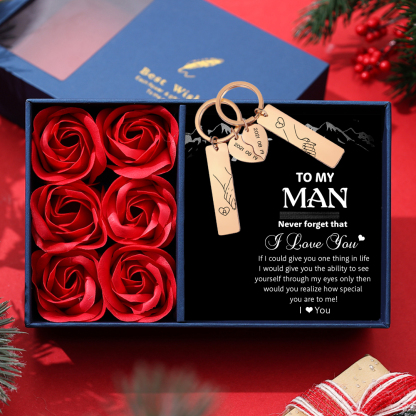 Personalised Hand in Hand Couple Keychain Set Engrave Name Matching Couple Gifts-Jessemade AU